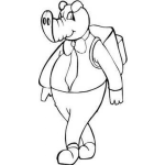 Dibujo para colorear Dibujo De Cerdo Con Mochila Para Pintar Y Colorear