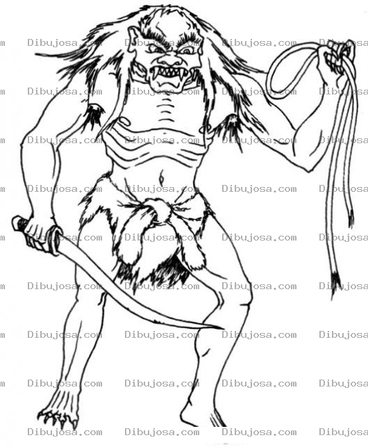 Dibujo para colorear Dibujo De Moustruo Cavernicola Para Pintar Y Colorear