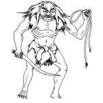 Dibujo para colorear Dibujo De Moustruo Cavernicola Para Pintar Y Colorear
