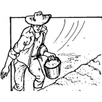 Dibujo para colorear Dibujo De Sembrador Cultivando La Tierra Para Pintar Y Colorear