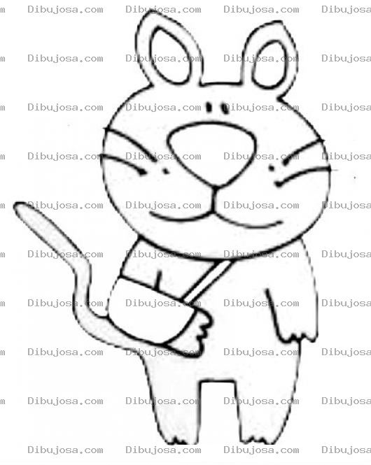 Dibujo para colorear Gato Quebrado Dibujo De Gatito Con El Brazo Enyesado Para Pintar Y Colorear Gato Fracturado
