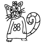 Dibujo para colorear Gata Con Vestido De Flor Para Pintar Y Colorear