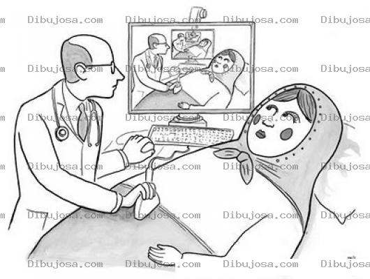 Dibujo para colorear Ultrasonida De Matrushka Para Pintar Y Colorear Una Muneca Matryoshka Embarazasa