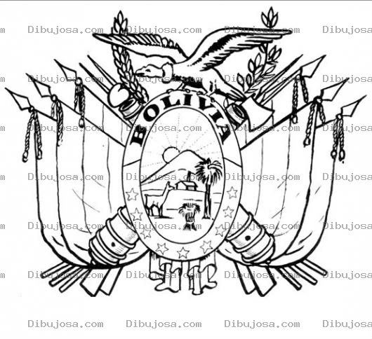 Dibujo para colorear Escudo De Bolivia Para Colorear