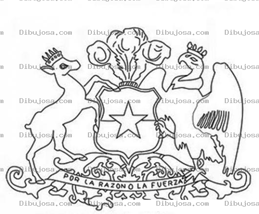 Dibujo para colorear Escudo De Chile Para Colorear