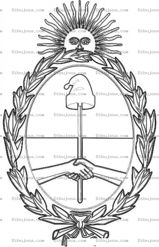 Dibujo para colorear Escudo De Argentina Para Colorear