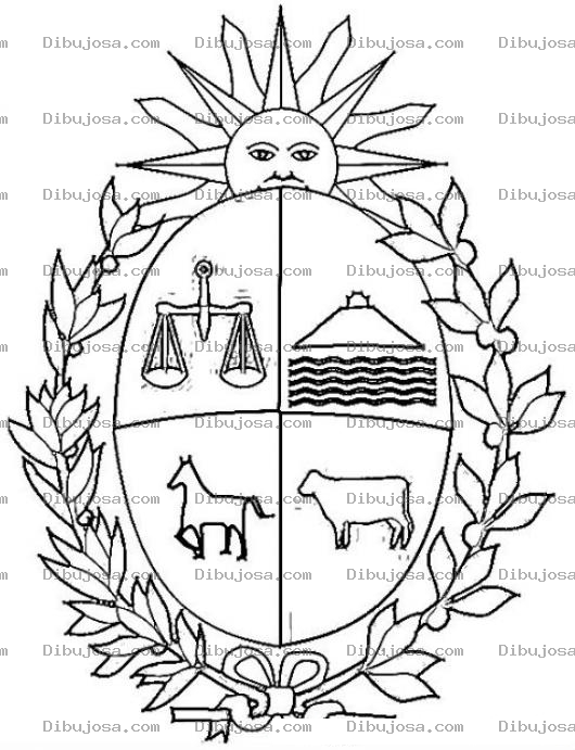 Dibujo para colorear Escudo De Uruguay Para Colorear