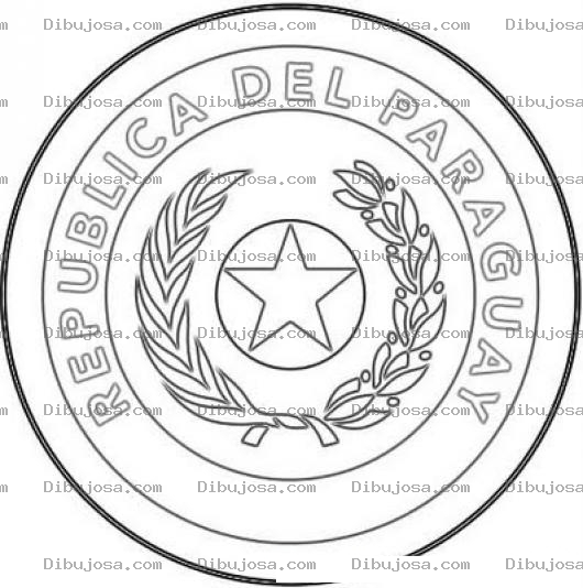 Dibujo para colorear Escudo De Paraguay Para Colorear