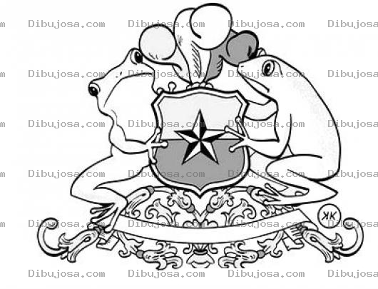 Dibujo para colorear Escudo De Ranas Para Colorear