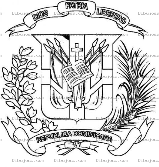 Dibujo para colorear Escudo De Republica Dominicana Para Colorear