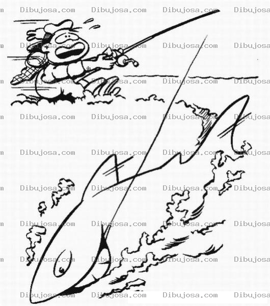 Dibujo para colorear Pescador De Tiburones Para Colorear