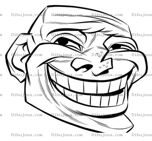 Dibujo para colorear Colorear Cara De Meme Negrito