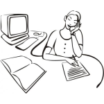 Dibujo para colorear Dibujo De Secretaria Hablando Por Telefono Para Pintar Y Colorear