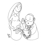 Dibujo para colorear Dibujo De Ginecologo Escuchando A Un Bebe Por El Estetoscopio Para Colorear