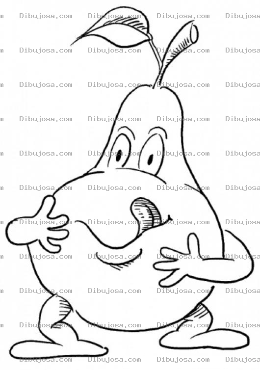 Dibujo para colorear Dibujo De Pera Con Hambre Para Pintar Y Colorear