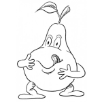 Dibujo para colorear Dibujo De Pera Con Hambre Para Pintar Y Colorear