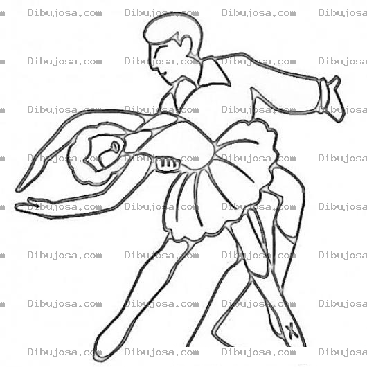 Dibujo para colorear Pareja De Ballet Para Colorear Balletistas Baletistas