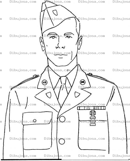 Dibujo para colorear Militar De Alto Rango Para Colorear