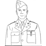 Dibujo para colorear Militar De Alto Rango Para Colorear