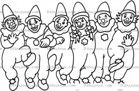Dibujo para colorear Dibujo De Payasos Bailando Para Pintar Y Colorear
