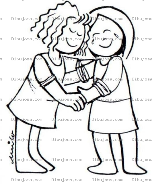 Dibujo para colorear Amistad Entre Mujeres Para Colorear Dos Amigas Juntas