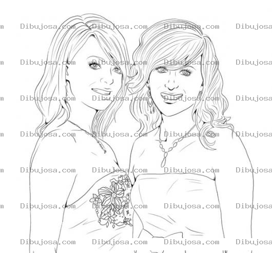 Dibujo para colorear Dos Amigas Bonitas Para Pintar Y Colorear Dibujo De Amistad