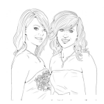 Dibujo para colorear Dos Amigas Bonitas Para Pintar Y Colorear Dibujo De Amistad