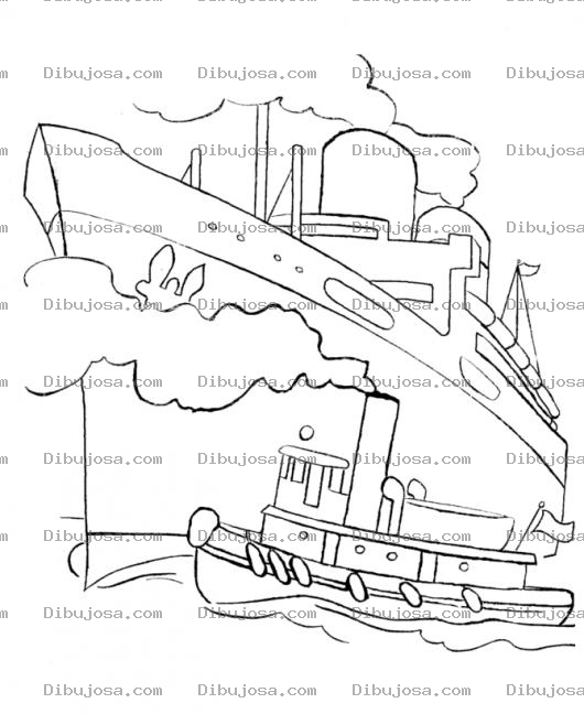 Dibujo para colorear Dibujo De Barcos Un Barco Grande Y Un Barco Chiquito Para Pintar Y Colorear