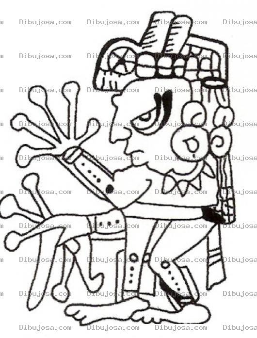 Dibujo para colorear Dibujo Maya Con Manos De Rana Para Pintar Y Colorear