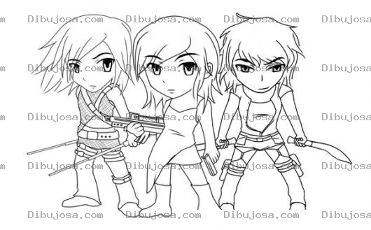 Dibujo para colorear Dibujo De Las Chicas TBC Para Pintar Y Colorear