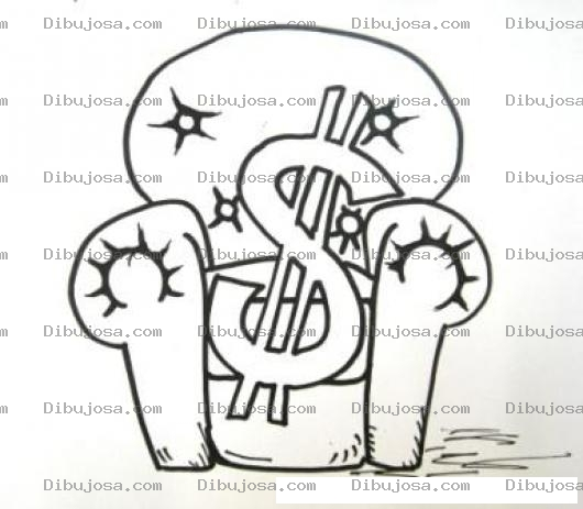 Dibujo para colorear Dibujo Del Sofa Del Dinero Para Pintar Y Colorear