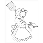 Dibujo para colorear Colorear linda negrita