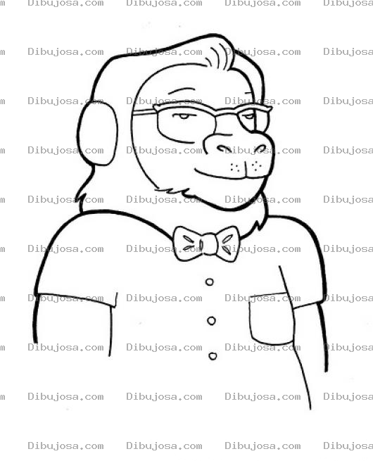 Dibujo para colorear Hombre Con Cara De Animal Para Pintar Y Colorear