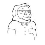 Dibujo para colorear Hombre Con Cara De Animal Para Pintar Y Colorear