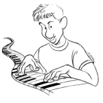 Dibujo para colorear Piano Larguisimo Para Pintar Y Colorear