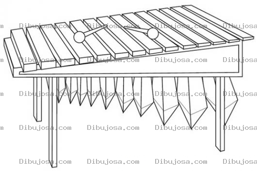 Dibujo para colorear Colorear Marimba de Guatemala