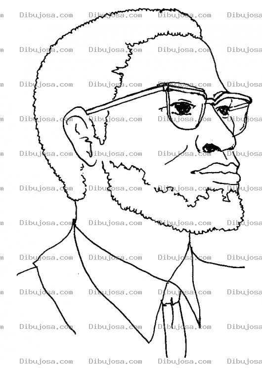 Dibujo para colorear Malcolmx Dibujo De Malcolm X Para Pintar Y Colorear