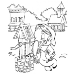 Dibujo para colorear Dibujo De Porky En Un Pozo Para Pintar Y Colorear