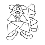 Dibujo para colorear Dibujo De Payaso Para Recortar Armar Y Colorear