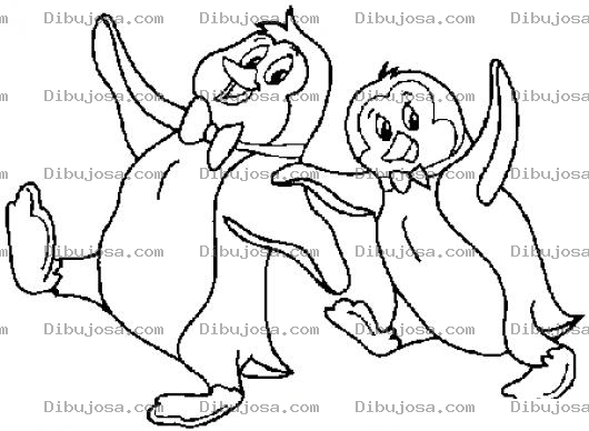 Dibujo para colorear Dibujo De Papa Pinguino Con Su Hijo Pinguinito Para Pintar Y Colorear