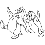 Dibujo para colorear Dibujo De Papa Pinguino Con Su Hijo Pinguinito Para Pintar Y Colorear