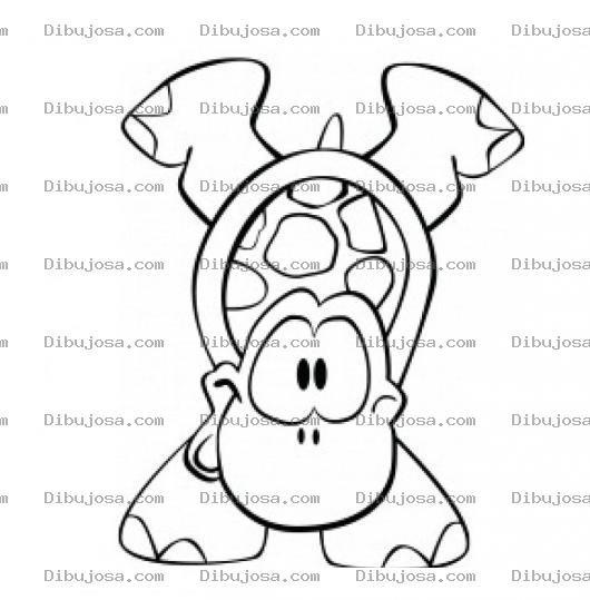 Dibujo para colorear Paradilla De Tortuga Dibujo De Tortuguita Parada En 2 Patas Para Colorear