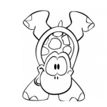 Dibujo para colorear Paradilla De Tortuga Dibujo De Tortuguita Parada En 2 Patas Para Colorear