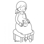 Dibujo para colorear Dibujo De Mujer Embarazada Sentada Para Colorear