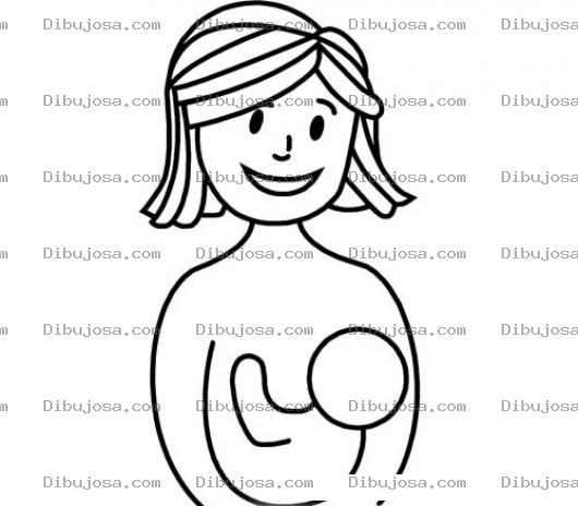 Dibujo para colorear Dibujo De Una Mama Con Bebe Para Pintar Y Colorear