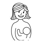Dibujo para colorear Dibujo De Una Mama Con Bebe Para Pintar Y Colorear