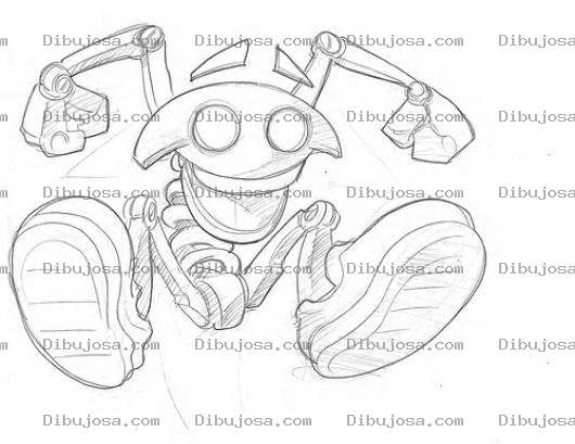 Dibujo para colorear Dibujo De Robot Feliz Saltando De Felicidad Para Pintar Y Colorear Robot Contento