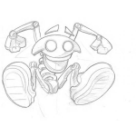 Dibujo para colorear Dibujo De Robot Feliz Saltando De Felicidad Para Pintar Y Colorear Robot Contento