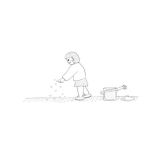 Dibujo para colorear Dibujo De Mujer Sembrando Semillas Para Pintar Y Colorear Sembradora