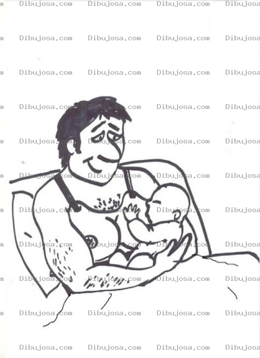 Dibujo para colorear Lactancia Paterna Dibujo De Papa Dando De Mamar A Un Bebe Para Pintar Y Colorear Leche Paterna